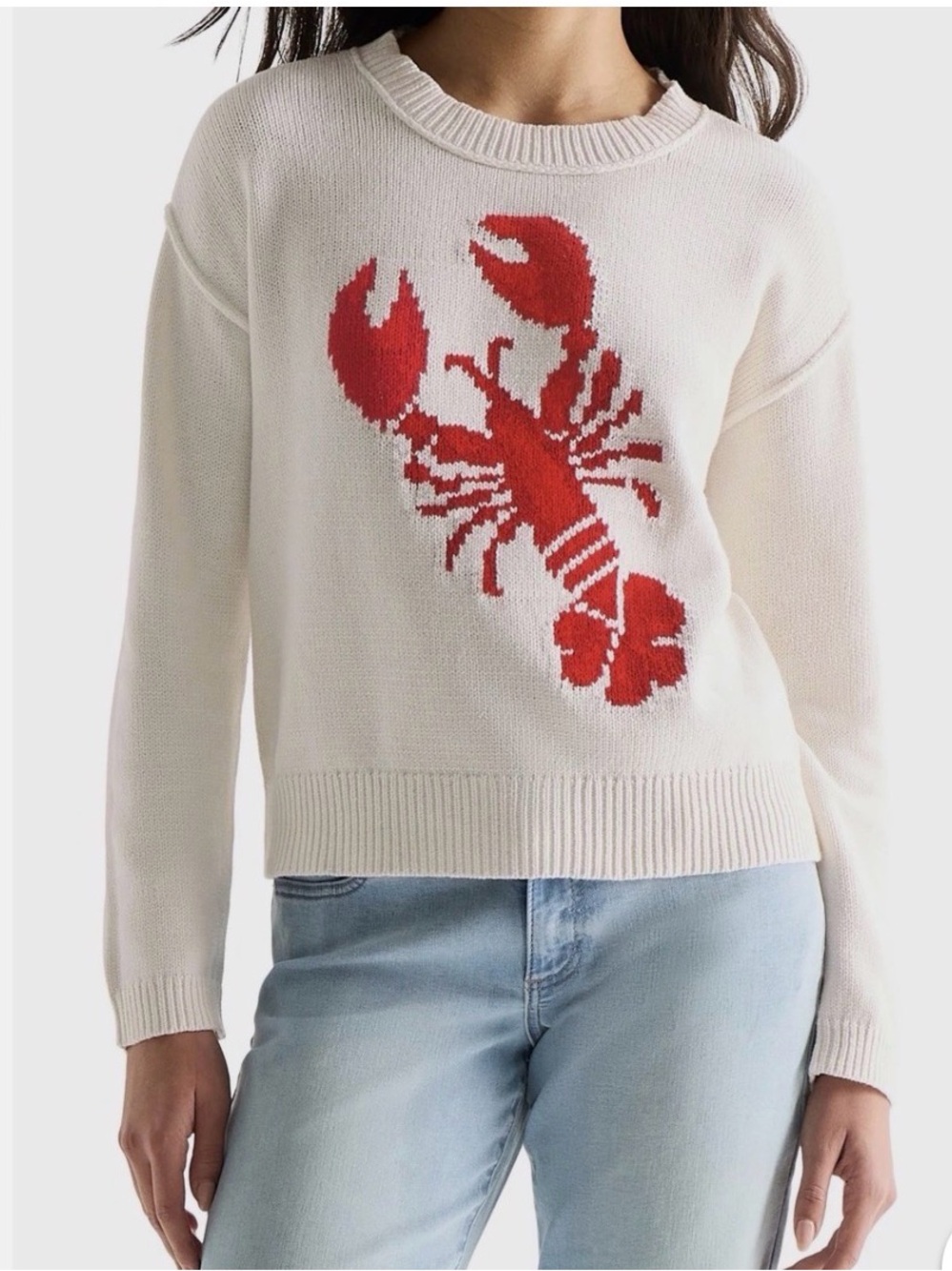 NWT Lucky Brand LOBSTER Crewneck Sweater Size M